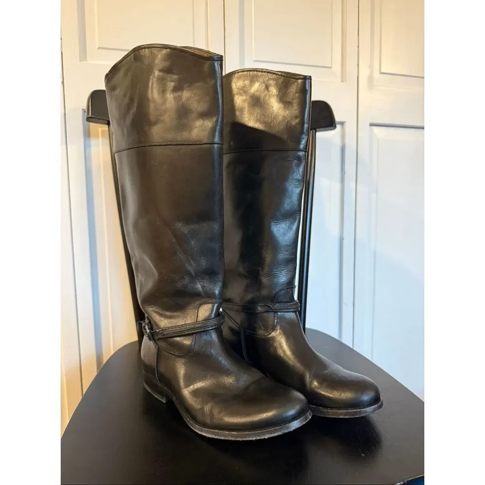 Frye Melissa black tall riding boot size 6